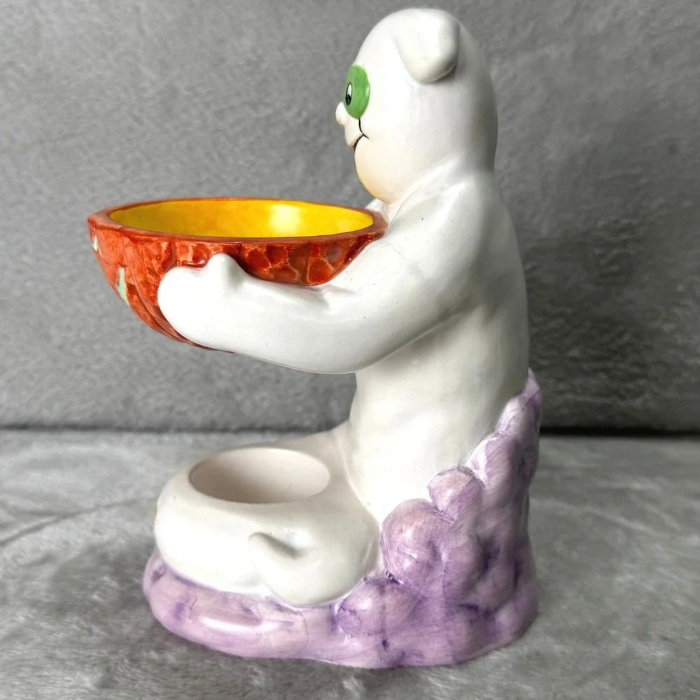 Michael Sparks Ghost Tealight Wax Warmer Glow in Dark Halloween Pumpkin Bowl